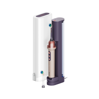 Dyson CameraJet electric toothbrush with flosser in Ceramic Pink