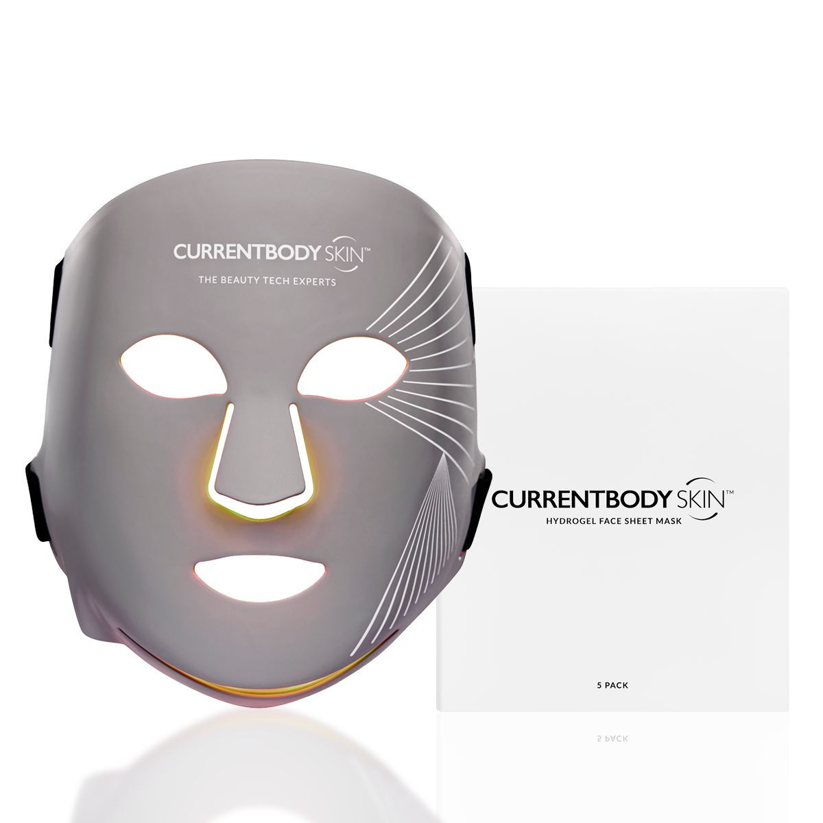 CurrentBody Skin LED Multilight Mask & Face Hydrogels (5 Pack) – image 1